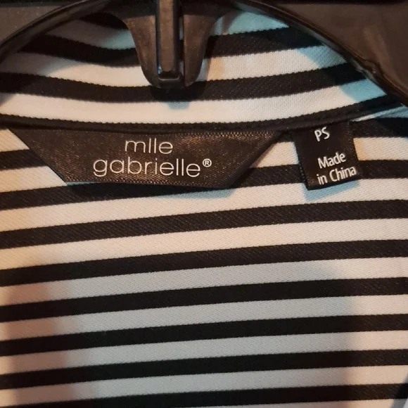 Mlle Gabrielle Black and White Striped Dress - Picture 3 of 4